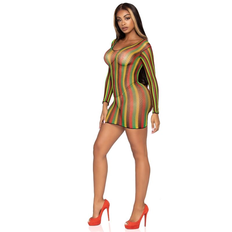 Leg Avenue Rasta Mini Dress - One Size Elegance - Image 2
