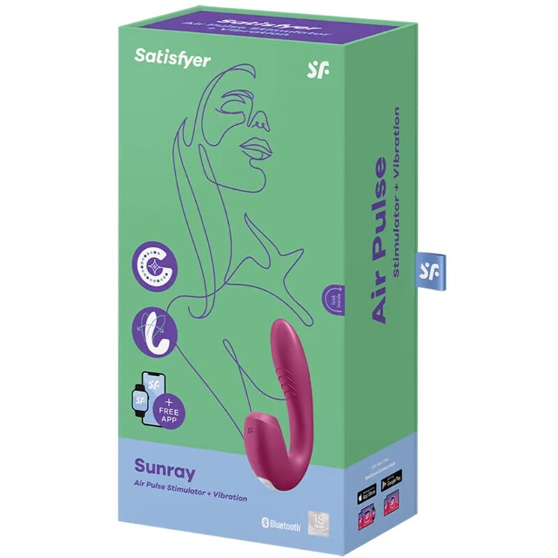 SATISFYER - SUNRAY STIMULATOR AND VIBRATOR APP RED - Image 3