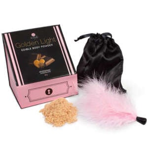 SECRETPLAY - GOLDEN LIGHT KIT APHRODISIAC CHOCOLATE EDIBLE POWDER FEATHER
