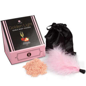 SECRETPLAY - GOLDEN LIGHT KIT SPARKLING STRAWBERRY EDIBLE POWDER FEATHER