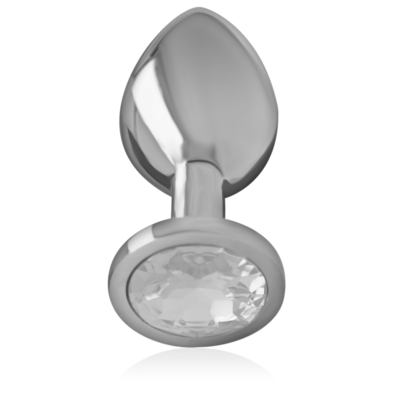 INTENSE - ALUMINUM METAL ANAL PLUG WITH SILVER CRYSTAL SIZE L - Image 2