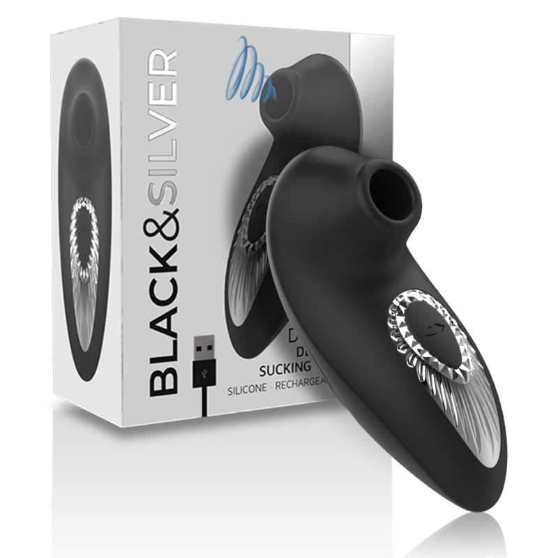 BLACKSILVER - DRAKE DELUXE SUCKING VIBE RECHARGEABLE SILICONE BLACK