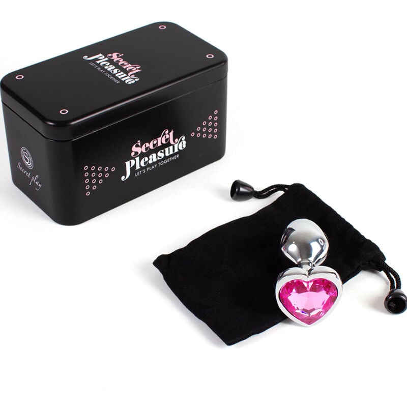 SECRETPLAY - METAL BUTT PLUG FUCHSIA HEART SMALL SIZE 7 CM - Image 4