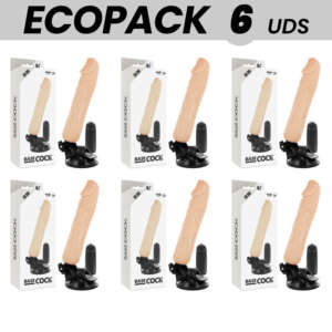 ECOPACK 6 UNITS - BASECOCK REALISTIC VIBRATOR REMOTE CONTROL FLESH 20 CM -O- 4 CM