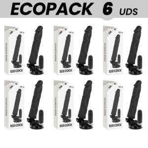 ECOPACK 6 UNITS - BASECOCK REALISTIC VIBRATOR REMOTE CONTROL BLACK 21 CM -O- 4 CM