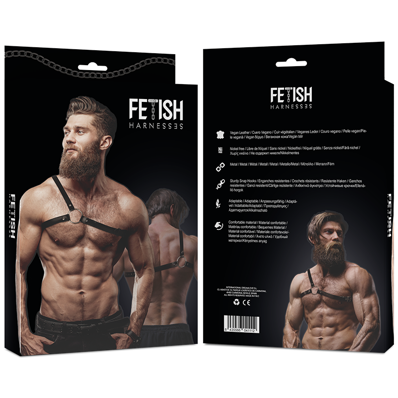 FETISH SUBMISSIVE - ATTITUDE MENS CROSSED SHOULDER ECO LEATHER HARNESS - Image 2