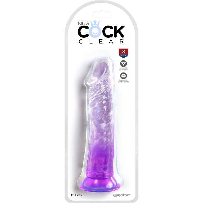 KING COCK - CLEAR REALISTIC PENIS 19.7 CM PURPLE - Image 2