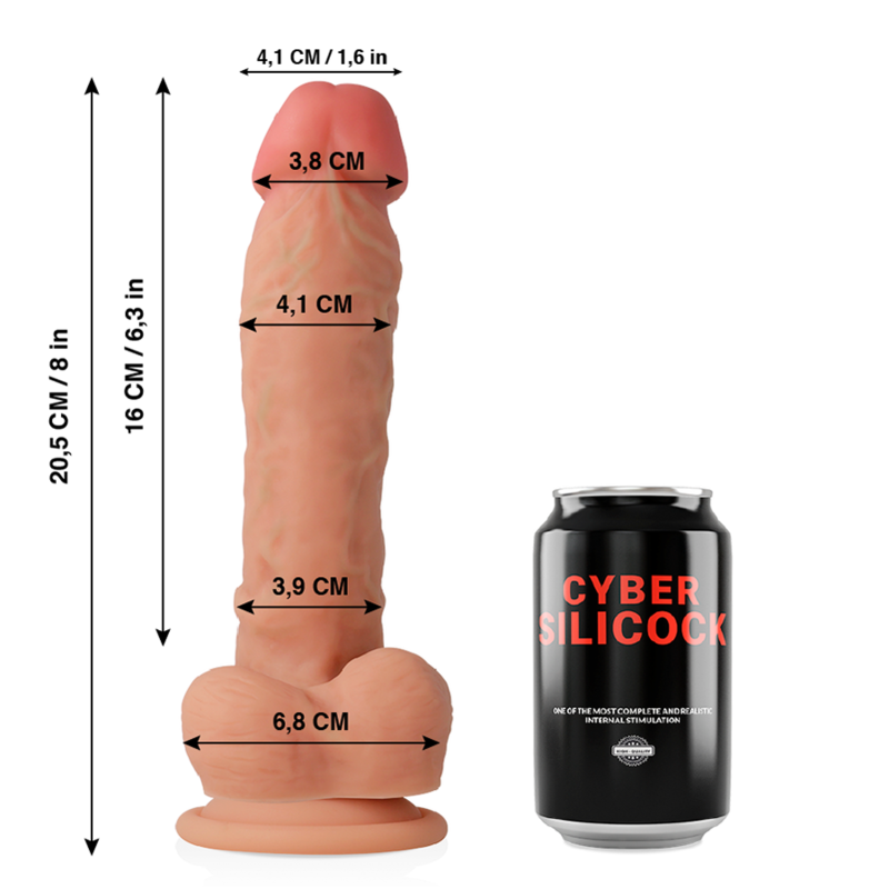 CYBER SILICOCK - ULTRA REALISTIC SOFT LIQUID SILICONE DONG 20.5 CM -O- 4.1 CM - Image 2