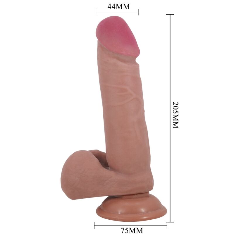 PRETTY LOVE - SLIDING SKIN SERIES REALISTIC DILDO WITH SLIDING SKIN SUCTION CUP FLESH 20.5 CM - Image 4