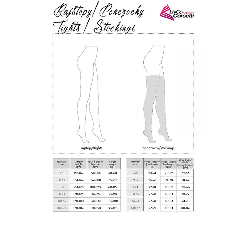 LIVCO CORSETTI FASHION - LAMEAN LC XG044 STOCKINGS BLACK ONE SIZE - Image 2