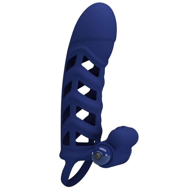 PRETTY LOVE - ALTAF VIBRATOR RING WITH SILICONE SHEATH BLUE - Image 4