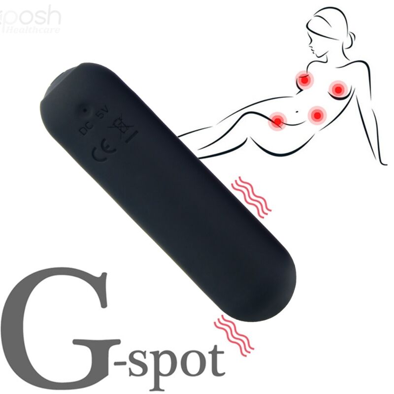 ARMONY - SPLASH HAHA VIBRATOR BULLET SILICONE 10 VIBRATIONS 75 X 19 CM BLACK - Image 5