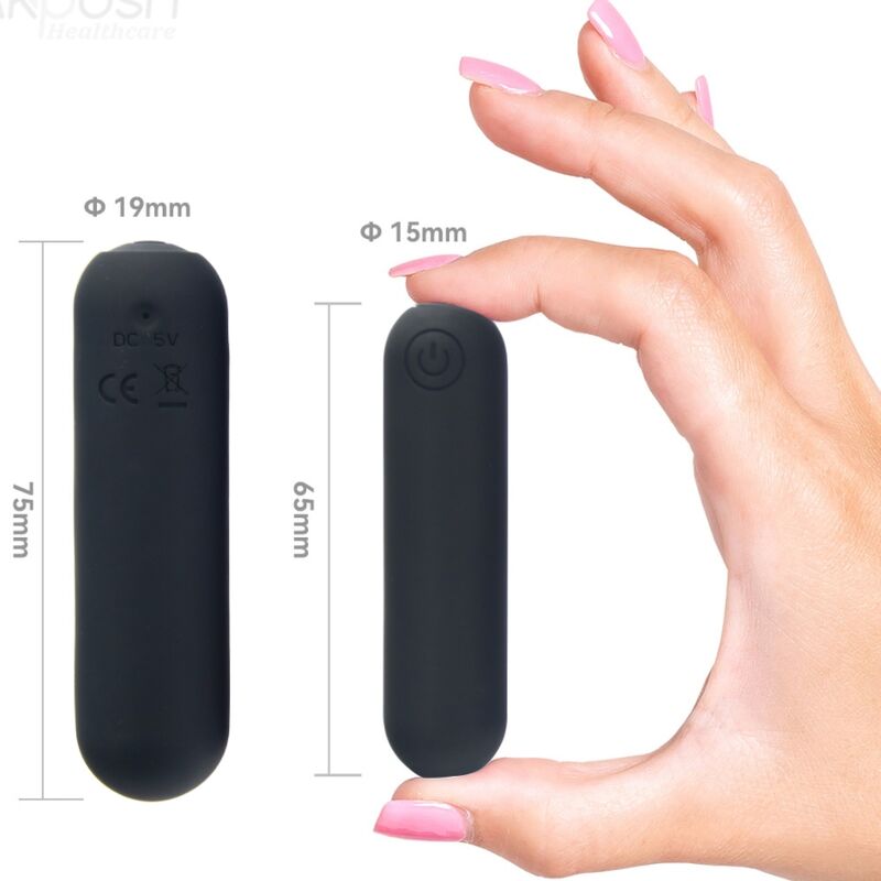 ARMONY - SPLASH HAHA VIBRATOR BULLET SILICONE 10 VIBRATIONS 75 X 19 CM BLACK - Image 4