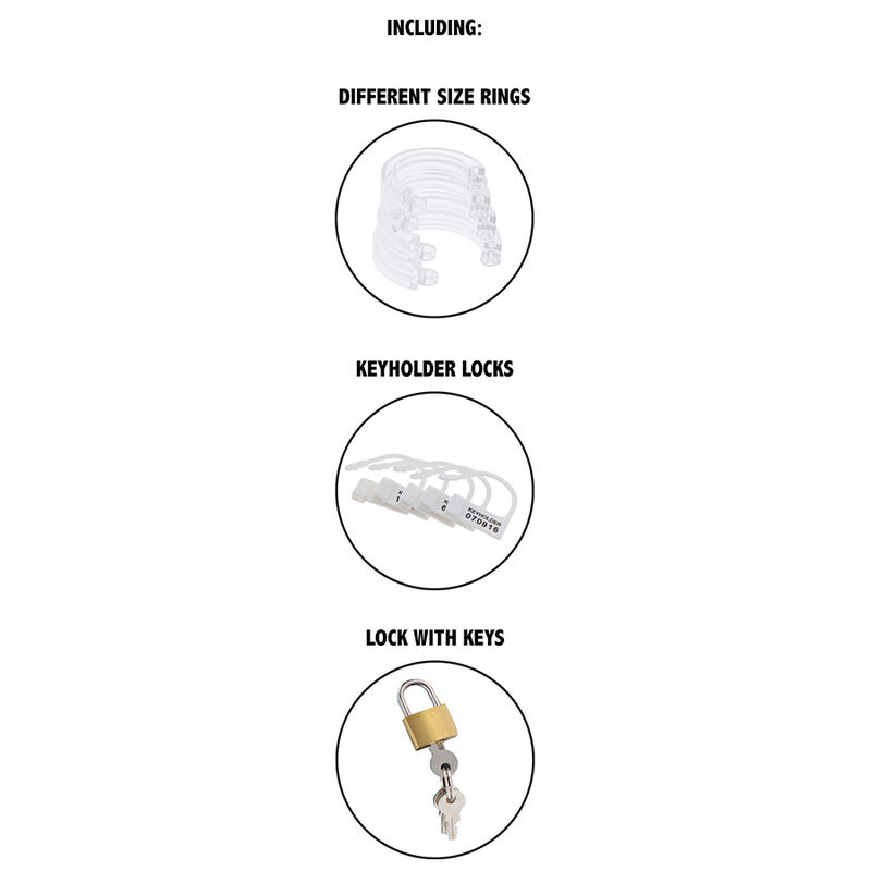 HIDDEN DESIRE - EXTREME CHASTITY COCK CAGE ACRYLIC ADJUSTABLE CLEAR - Image 4