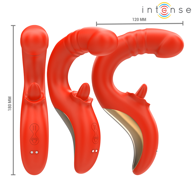 INTENSE - PAULINA VIBRATOR AND STIMULATOR IN U SHAPE RED - Image 3