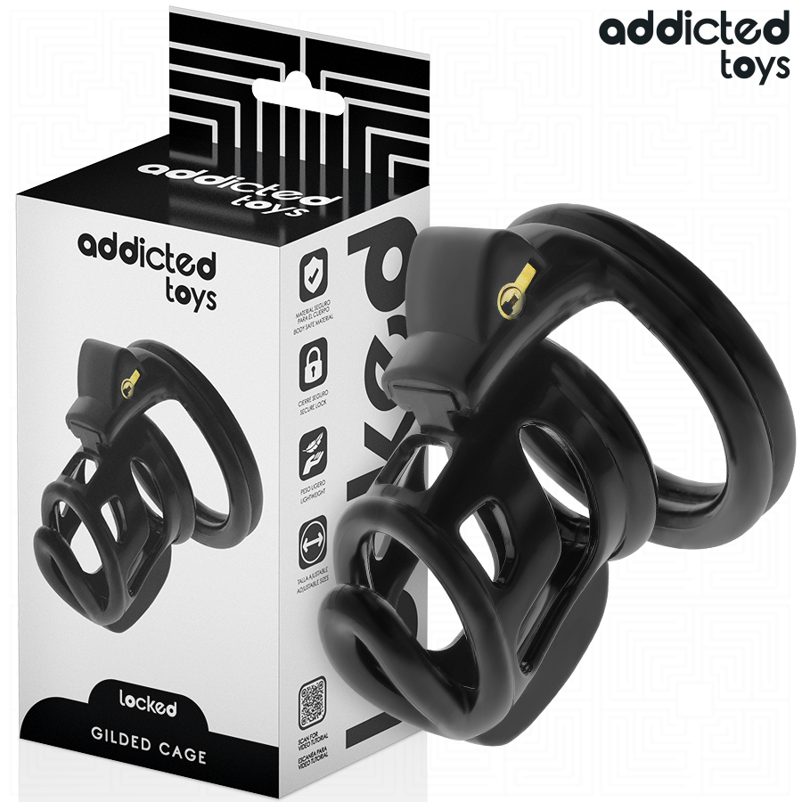 ADDICTED TOYS LOCKED - GILDEN CAGE SILICONE PENIS CAGE 8.5 CM