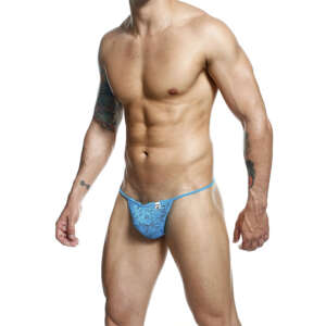 MOB - TANGA DE ENCAJE AQUA TALLA S/M