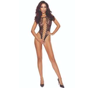 PASSION - BS112 BLACK LACE BODYSTOCKING