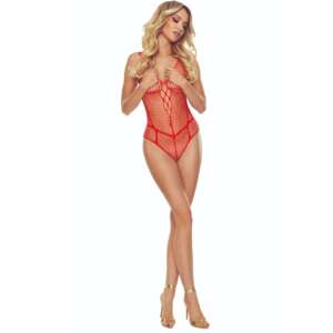 PASSION - BS114 RED GRID BODYSTOCKING