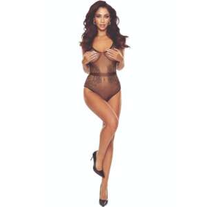 PASSION - BS115 BLACK GRID BODYSTOCKING