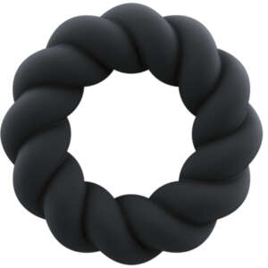 ROCKS-OFF - TWIST BLACK SILICONE MASTURBATOR RING