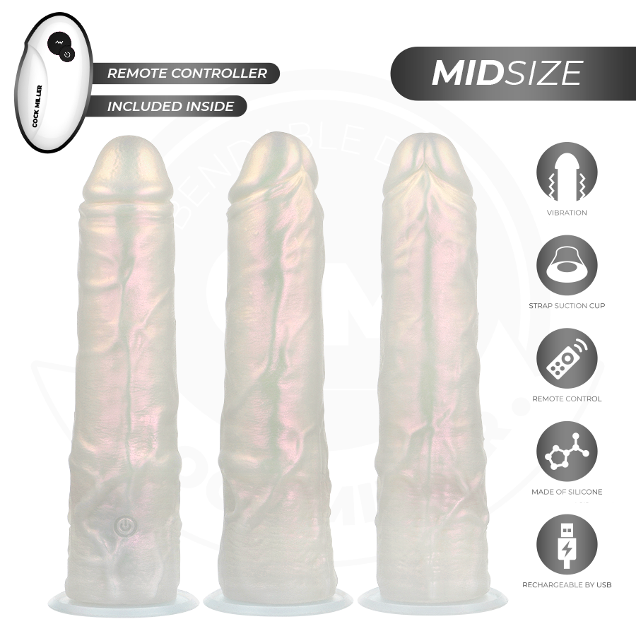 COCK MILLER - DILDO WITH SUCTION CUP, LIGHTS AND VIBRATION WITH REMOTE CONTROL WHITE 20.5 CM - Image 4