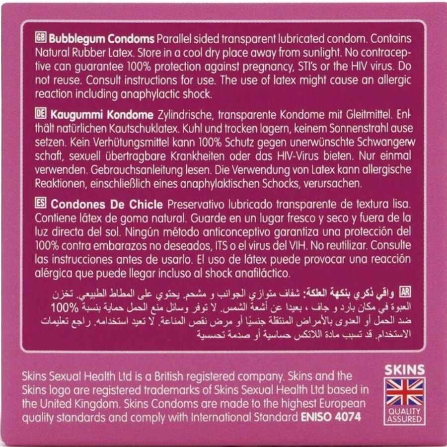 SKINS - BUBBLEGUM PREMIUM CONDOMS PACK 4 - Image 4