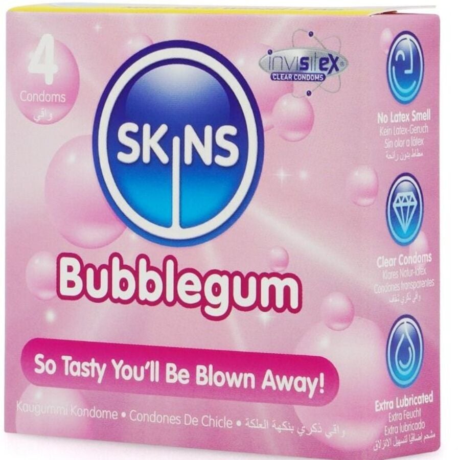 SKINS - BUBBLEGUM PREMIUM CONDOMS PACK 4 - Image 2