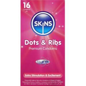 SKINS - DOTS  RIBS PREMIUM CONDOMS PACK 16