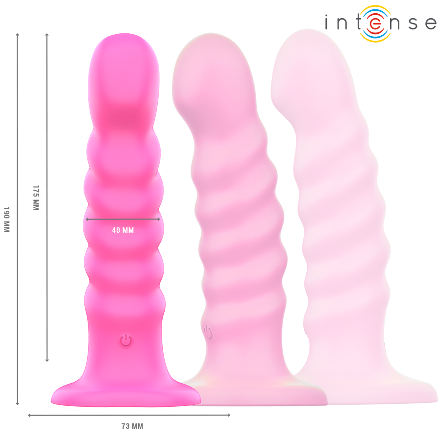 INTENSE - CINDY VIBRATOR SIZE L SPIRAL DESIGN 10 VIBRATIONS PINK REMOTE CONTROL - Image 3