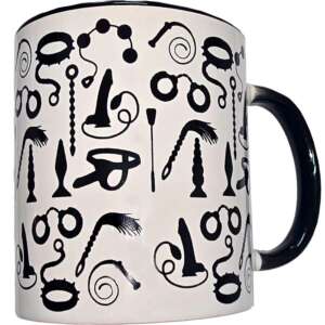 DIABLO PICANTE - WHITE BONDAGE MUG WITH BLACK HANDLE 370 ML