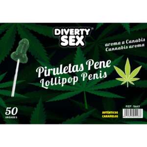 DIABLO GOLOSO - 50 PENIS LOLLIPOPS CANNABIS AROMA