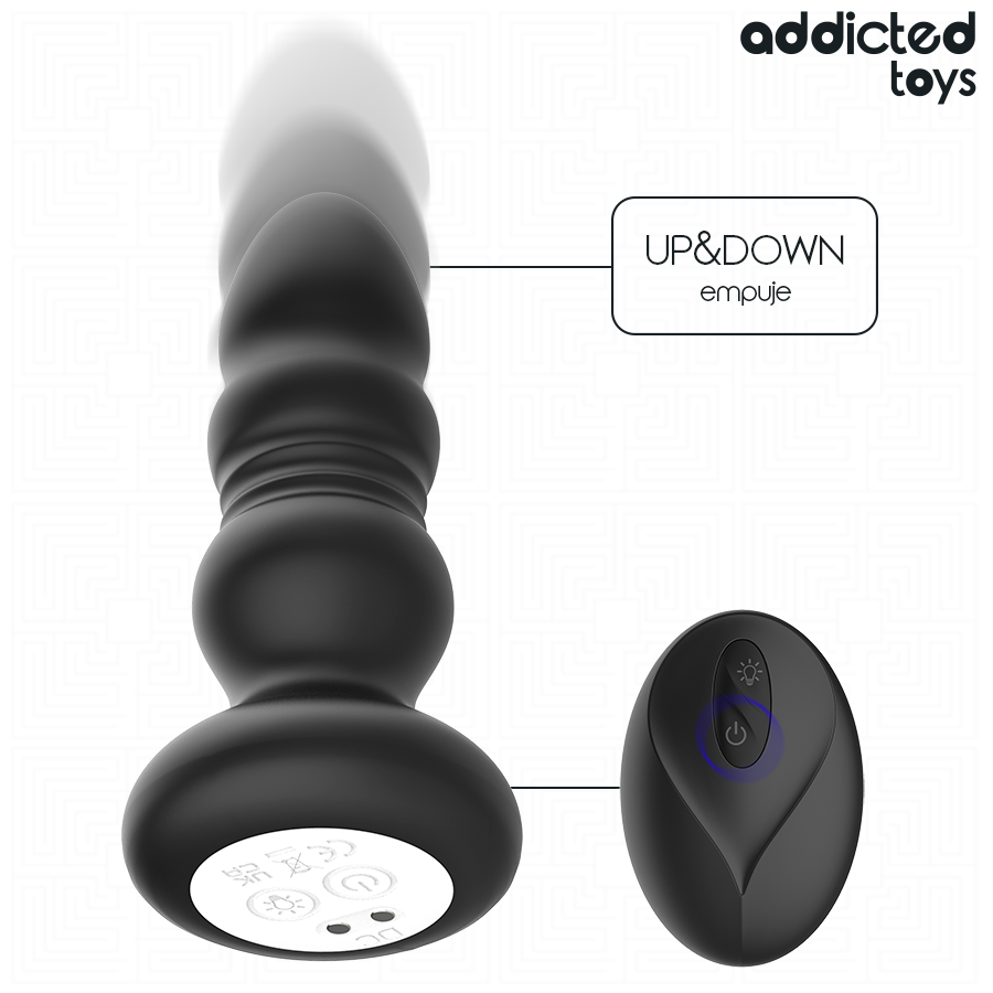 ADDICTED TOYS - ROTATING VIBRATING ANAL PLUG, LED LIGHT REMOTE CONTROL - Image 2