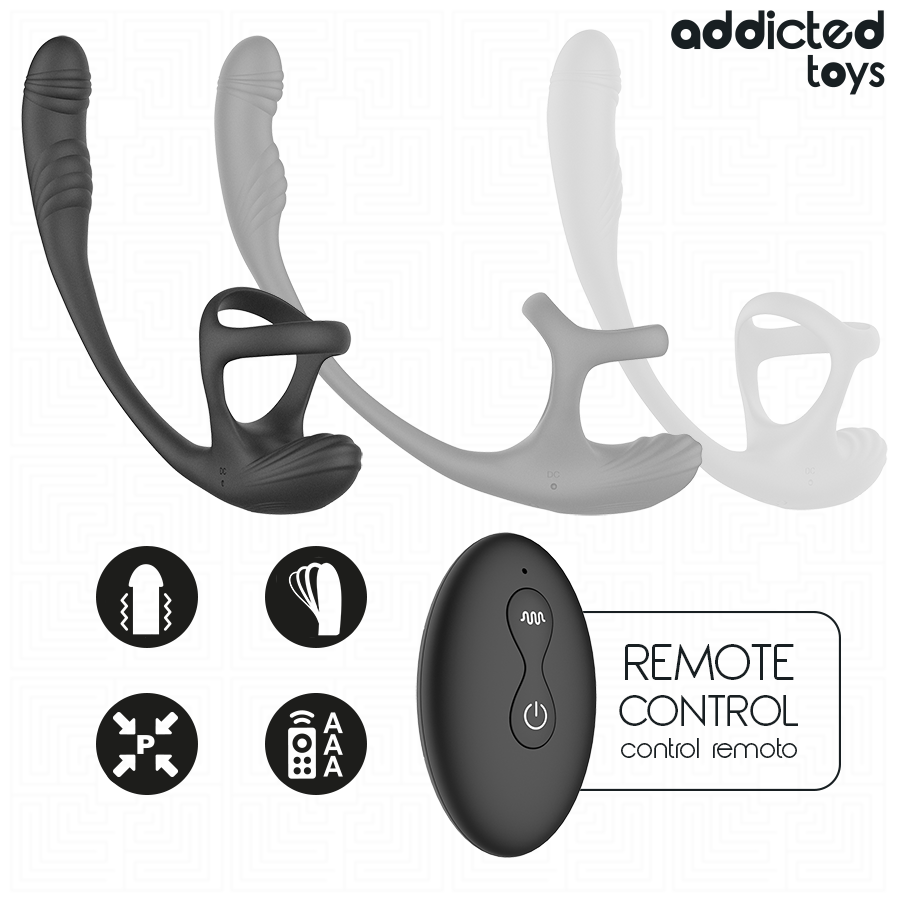 ADDICTED TOYS - ANAL PLUG WITH VIBRATION AND 360 WAVING AND TESTICLE STIMULATOR - Image 3