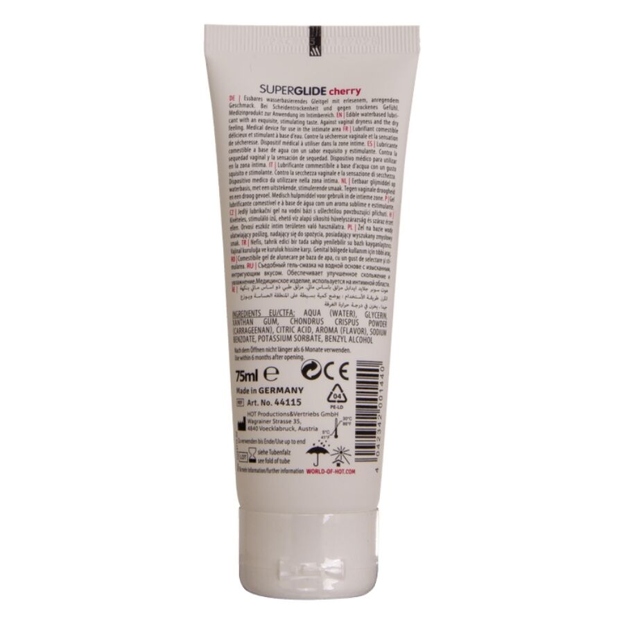 HOT - SUPERGLIDE EDIBLE LUBRICANT WATERBASED CHERRY 75 ML - Image 2