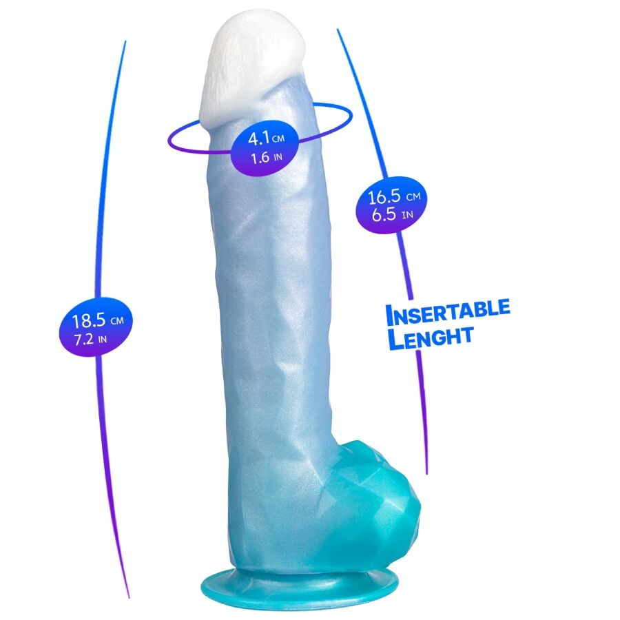 SILEXD - ANGEL DILDO FANTASY LIQUID SILICONE THERMOREACTIVE CELESTIAL BLUE 20.3 CM - Image 2