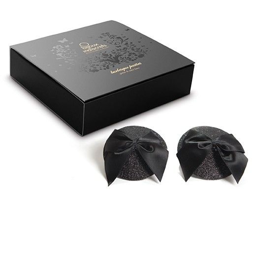 BIJOUX - BURLESQUE SHINY NIPPLE COVERS WITH BOW - Image 5