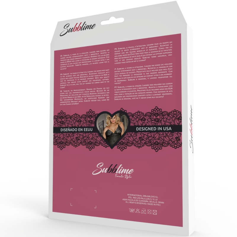 SUBBLIME - BABYDOLL ENCAJE FLORAL ROJO L/XL - Image 4